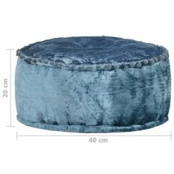 VidaXL Pouf Rond Velours 40 x 20 cm Bleu -Poufs Soldes image 4 287566