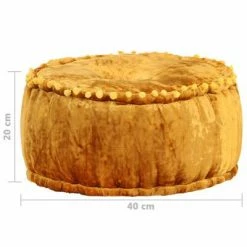 VidaXL Pouf Rond Velours 40 x 20 cm Moutarde -Poufs Soldes image 4 287568