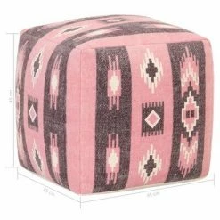 VidaXL Pouf Design imprimé Rose 45x45x45 cm Coton -Poufs Soldes image 4 287582