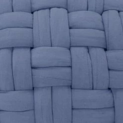 VidaXL Pouf Design tressé Bleu 50x35 cm Coton -Poufs Soldes image 4 287591