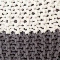 VidaXL Pouf tricoté à la main Anthracite et blanc 50 x 35 cm Coton 8 VidaXL Pouf tricoté à la main Anthracite et blanc 50 x 35 cm Coton -Poufs Soldes image 4 287594