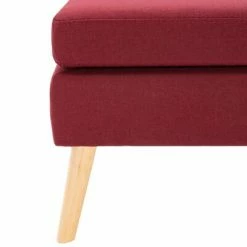 VidaXL Repose-pied Rouge bordeaux Tissu -Poufs Soldes image 4 288740