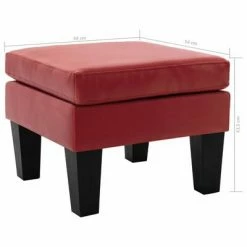 VidaXL Repose-pied Rouge bordeaux Similicuir 7 VidaXL Repose-pied Rouge bordeaux Similicuir -Poufs Soldes image 4 288779