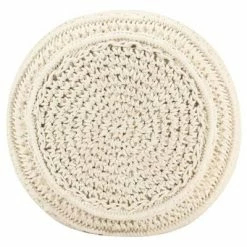 VidaXL Pouf fait à la main en macramé 45x30 cm Coton -Poufs Soldes image 4 324002