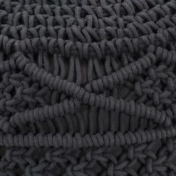 VidaXL Pouf fait à la main en macramé Anthracite 45x30 cm Coton 8 VidaXL Pouf fait à la main en macramé Anthracite 45x30 cm Coton -Poufs Soldes image 4 324005