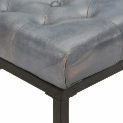 VidaXL Pouf Gris 62x62x47 cm Cuir véritable 9 VidaXL Pouf Gris 62x62x47 cm Cuir véritable -Poufs Soldes image 4 325141