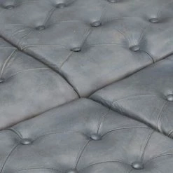 VidaXL Pouf Gris 80x80x43 cm Cuir véritable -Poufs Soldes image 4 325142