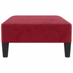 VidaXL Repose-pied Rouge bordeaux 78x56x32 cm Velours -Poufs Soldes image 4 337733