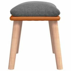 VidaXL Repose-pied Gris clair 45x29,5x39 cm Tissu et similicuir -Poufs Soldes image 4 341446