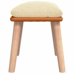 VidaXL Repose-pied Crème 45x29,5x39 cm Tissu et similicuir -Poufs Soldes image 4 341448