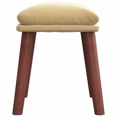 VidaXL Repose-pied Blanc crème 45x29,5x39 cm Velours 4 VidaXL Repose-pied Blanc crème 45x29,5x39 cm Velours – Image 4