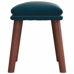 VidaXL Repose-pied Bleu 45x29,5x39 cm Velours -Poufs Soldes image 4 341478