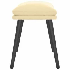 VidaXL Repose-pied Blanc crème 45x29,5x39 cm Velours -Poufs Soldes image 4 341513
