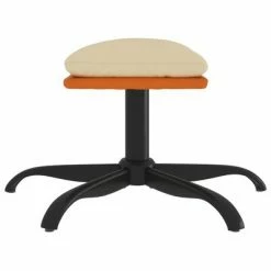 VidaXL Repose-pied Crème 60x60x39 cm Tissu et similicuir -Poufs Soldes image 4 341609