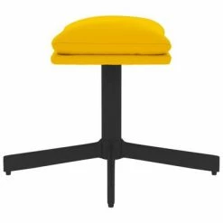 VidaXL Repose-pied Jaune moutarde 60x60x39 cm Velours -Poufs Soldes image 4 341633