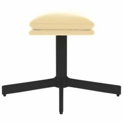 VidaXL Repose-pied Blanc crème 60x60x39 cm Velours -Poufs Soldes image 4 341635