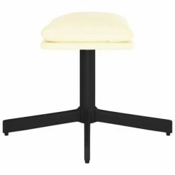 VidaXL Repose-pied Crème 60x60x39 cm Similicuir -Poufs Soldes image 4 341638