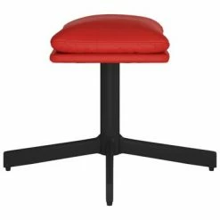 VidaXL Repose-pied Rouge bordeaux 60x60x39 cm Similicuir -Poufs Soldes image 4 341641
