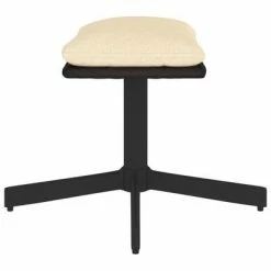 VidaXL Repose-pied Crème 60x60x39 cm Tissu et similicuir -Poufs Soldes image 4 341646