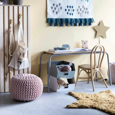 KidsDepot Pouf Bundy 40x32 cm Coton Rose 4 KidsDepot Pouf Bundy 40x32 cm Coton Rose – Image 4