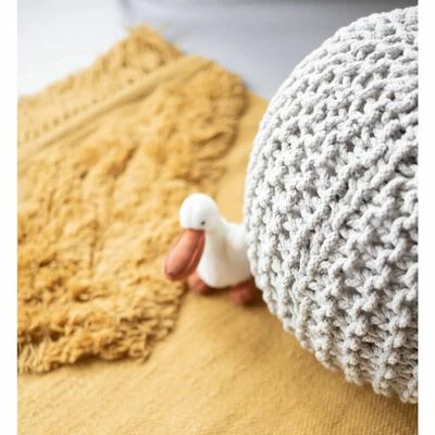 KidsDepot Pouf Bundy 40x32 cm Coton Gris 4 KidsDepot Pouf Bundy 40x32 cm Coton Gris – Image 4