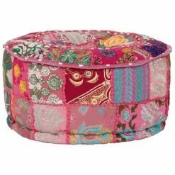 VidaXL Pouf rond en coton en patchwork fait à la main 40 x 20 cm Rose 10 VidaXL Pouf rond en coton en patchwork fait à la main 40 x 20 cm Rose -Poufs Soldes image 5 246574