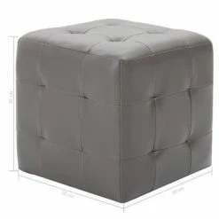 VidaXL 2 pcs Poufs Gris 30 x 30 x 30 cm Similicuir 9 VidaXL 2 pcs Poufs Gris 30 x 30 x 30 cm Similicuir -Poufs Soldes image 5 278381