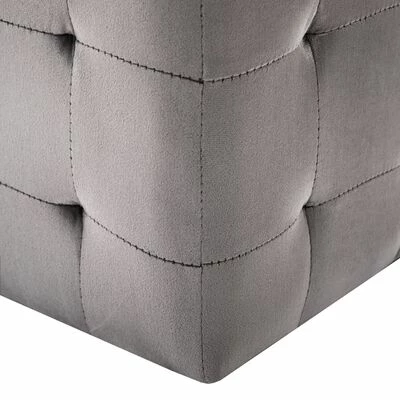VidaXL 2 pcs Poufs Gris 30 x 30 x 30 cm Tissu velours 5 VidaXL 2 pcs Poufs Gris 30 x 30 x 30 cm Tissu velours – Image 5