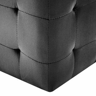 VidaXL 2 pcs Poufs Noir 30 x 30 x 30 cm Tissu velours 5 VidaXL 2 pcs Poufs Noir 30 x 30 x 30 cm Tissu velours – Image 5