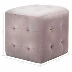 VidaXL 2 pcs Poufs Rose 30 x 30 x 30 cm Tissu velours -Poufs Soldes image 5 278388