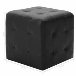 VidaXL Poufs 2 pcs Noir 30 x 30 x 30 cm Similicuir -Poufs Soldes image 5 278390