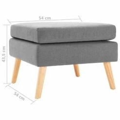 VidaXL Repose-pied Gris clair Tissu -Poufs Soldes image 5 288733