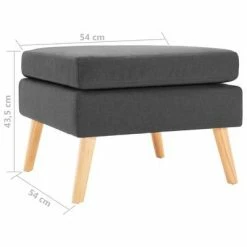 VidaXL Repose-pied Gris foncé Tissu -Poufs Soldes image 5 288734
