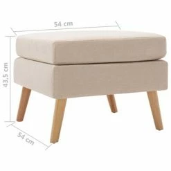 VidaXL Repose-pied Crème Tissu 9 VidaXL Repose-pied Crème Tissu -Poufs Soldes image 5 288736