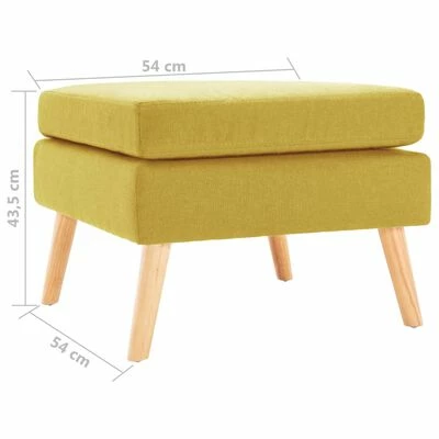 VidaXL Repose-pied Jaune Tissu 5 VidaXL Repose-pied Jaune Tissu – Image 5