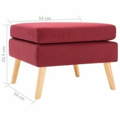 VidaXL Repose-pied Rouge bordeaux Tissu -Poufs Soldes image 5 288740