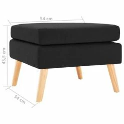 VidaXL Repose-pied Noir Tissu 9 VidaXL Repose-pied Noir Tissu -Poufs Soldes image 5 288742