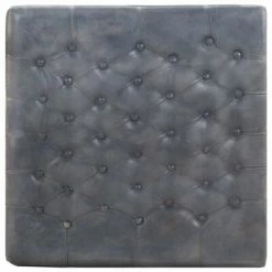 VidaXL Pouf Gris 62x62x47 cm Cuir véritable 10 VidaXL Pouf Gris 62x62x47 cm Cuir véritable -Poufs Soldes image 5 325141