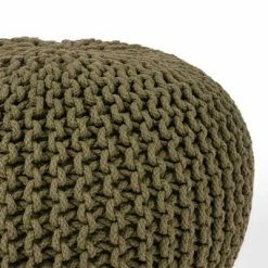 LABEL51 Pouf tricoté Coton M Vert d'armée 9 LABEL51 Pouf tricoté Coton M Vert d'armée -Poufs Soldes image 5 432816