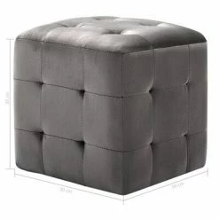 VidaXL 2 pcs Poufs Gris 30 x 30 x 30 cm Tissu velours 11 VidaXL 2 pcs Poufs Gris 30 x 30 x 30 cm Tissu velours -Poufs Soldes image 6 278385