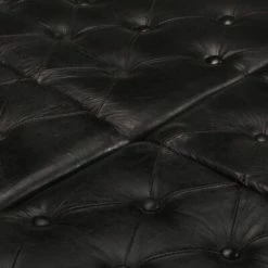 VidaXL Pouf Noir 80x80x43 cm Cuir véritable -Poufs Soldes image 6 325138