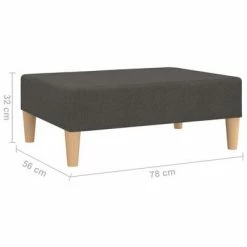 VidaXL Repose-pied Gris foncé 78x56x32 cm Tissu -Poufs Soldes image 6 337675