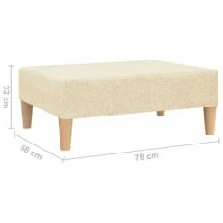 VidaXL Repose-pied Crème 78x56x32 cm Tissu -Poufs Soldes image 6 337677