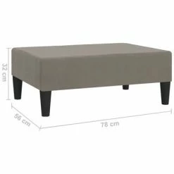 VidaXL Repose-pied Gris clair 78x56x32 cm Velours -Poufs Soldes image 6 337687