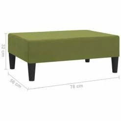 VidaXL Repose-pied Vert clair 78x56x32 cm Velours -Poufs Soldes image 6 337690