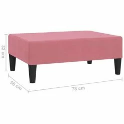 VidaXL Repose-pied Rose 78x56x32 cm Velours -Poufs Soldes image 6 337691