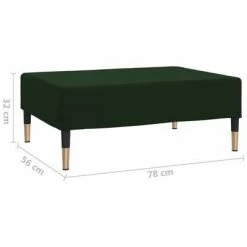 VidaXL Repose-pied Vert foncé 78x56x32 cm Velours -Poufs Soldes image 6 337700