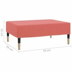 VidaXL Repose-pied Rose 78x56x32 cm Velours 11 VidaXL Repose-pied Rose 78x56x32 cm Velours -Poufs Soldes image 6 337702