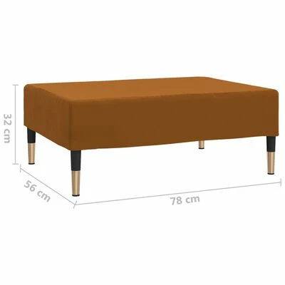 VidaXL Repose-pied Marron 78x56x32 cm Velours 6 VidaXL Repose-pied Marron 78x56x32 cm Velours – Image 6