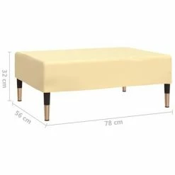 VidaXL Repose-pied Crème 78x56x32 cm Velours -Poufs Soldes image 6 337707